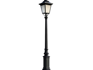 street lamp isolated on white, PNG transparent
