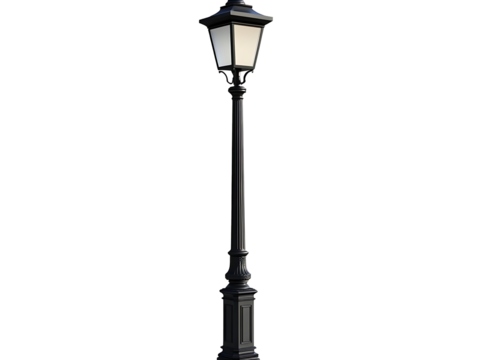 street lamp isolated on white, PNG transparent
