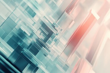 Abstract geometric shapes in soft pastel tones creating a futuristic digital art piece.