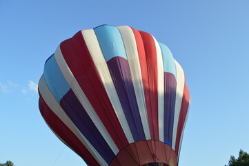 Hot air balloon, inflated, rising, inside balloon
