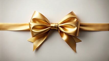 Fototapeta premium Elegant golden ribbon bow on a neutral background, perfect for celebratory designs and luxurious presentations