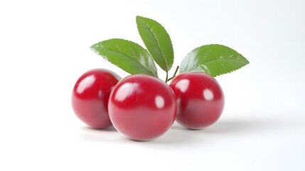 Obraz premium 3D Cranberry icon on a white background