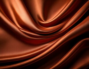 Fototapeta premium Generated image. Metallic mocha mousse silk fabric showcasing smooth, flowing waves, a luxurious shimmering texture, evoking elegance, sophistication, beauty, timelessness, grace, softness, allure, sh