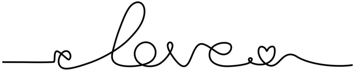 lettering love with line art vector