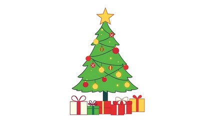 christmas tree with gifts