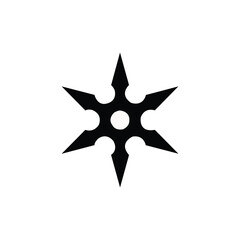 Ninja star silhouette. Silhouette of a ninja star. Vector illustration. © Mubbashir