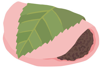 桜餅 関東風 和菓子 ベクター素材