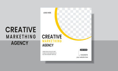 Digital business marketing banner for social media post template