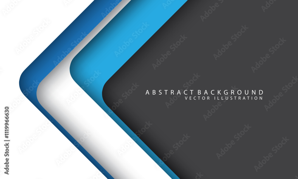 Poster abstract arrow blue white arrow curve geometric direction on grey with blank space design modern fut