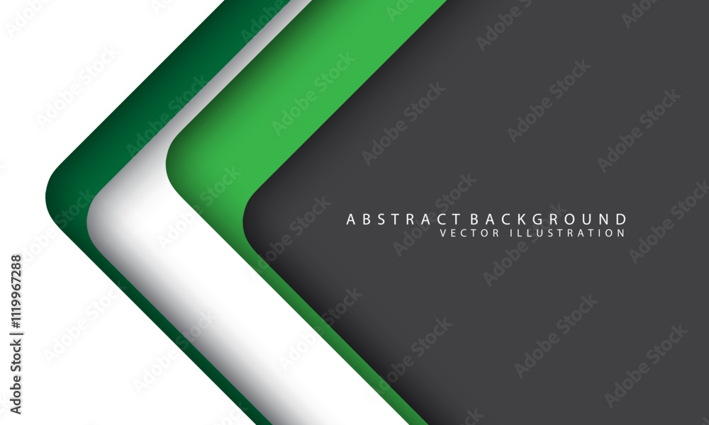Poster abstract arrow green white arrow curve geometric direction on grey with blank space design modern fu