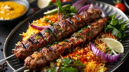 Vegan soy kebab typical of the middle east and popular