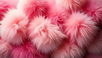 pink fluffy fur fabric artificial fur pompons pompoms