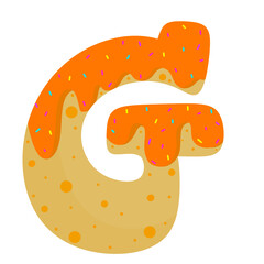 Cute English letters with donut pattern 