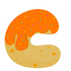 Cute English letters with donut pattern 