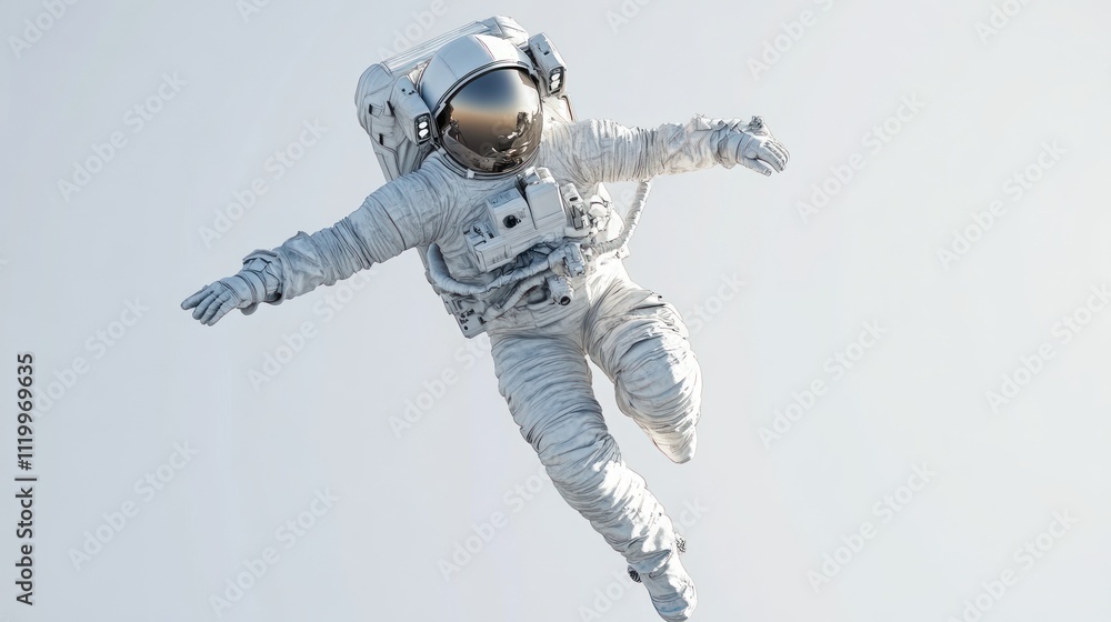 Aufkleber an astronaut floats in space, showcasing the vastness and exploration of the cosmos.