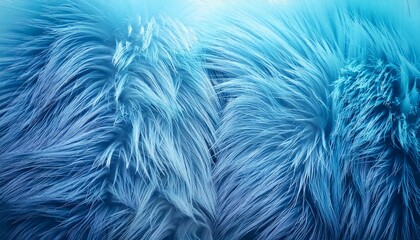 Obraz premium Blue fluffy plush shaggy fabric artificial fur pastel blue background backdrop close up closeup close-up