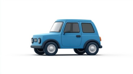 Whimsical cartoon car in vibrant blue color designed for fun adventures and travels