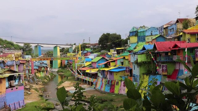 Rainbow village in Malang Kampung Warna-Warni Jodipan Malang, Indonesia