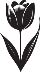Obraz premium Tulip Silhouette Vector Illustration - Beautiful Floral Design Graphic