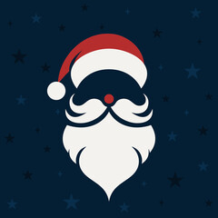 Głowa Świętego Mikołaja. Prosta ilustracja wektorowa do wykorzystania przy świątecznych projektach.
