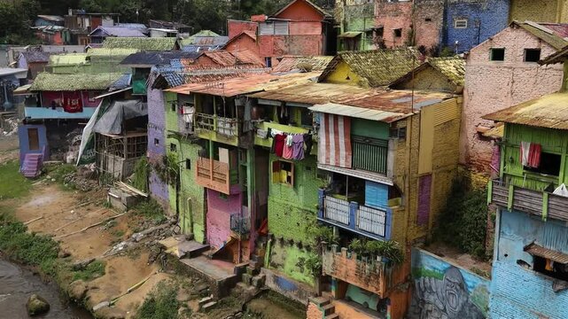 Rainbow village in Malang Kampung Warna-Warni Jodipan Malang, Indonesia