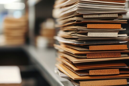 Organizing stacks of financial documents office workspace business process professional environment close-up view efficient management strategies