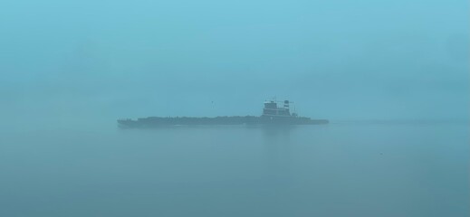 Obraz premium ship in the fog