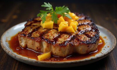 Mango Salsa Grilled Pork Chops