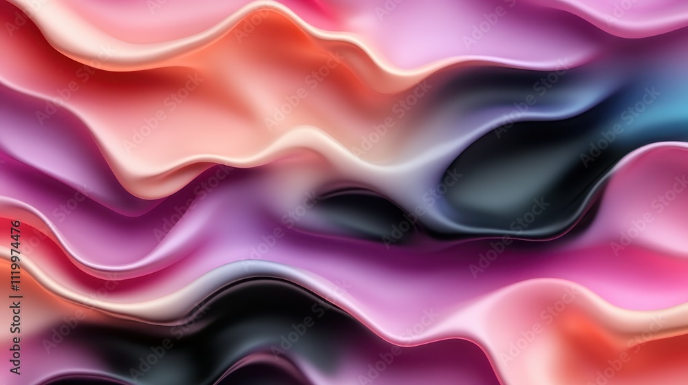 Aufkleber this image features soft pastel wave patterns, blending soothing colors seamlessly, creating an aura