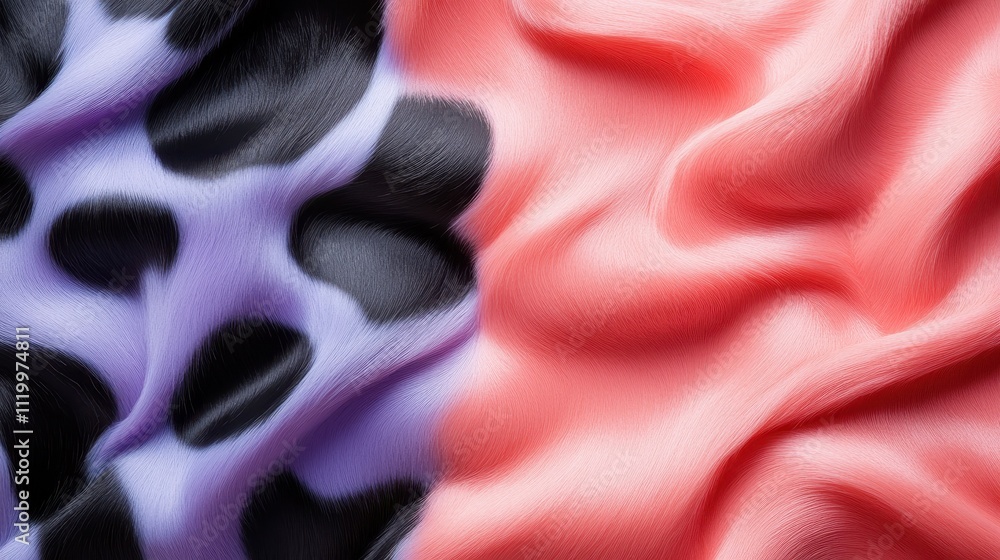 Aufkleber an eye-catching vivid animal print fabric displays a contrasting color scheme, blending wild pattern