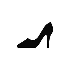 Female high heels shoes vector icon. high heel shoe silhouette isolated on white background. 