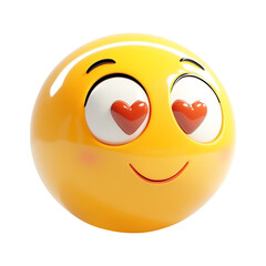 Fototapeta premium An image of a Emoji with Heart Eyes in a white background