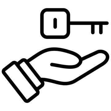 hand holding key outline clip art preview