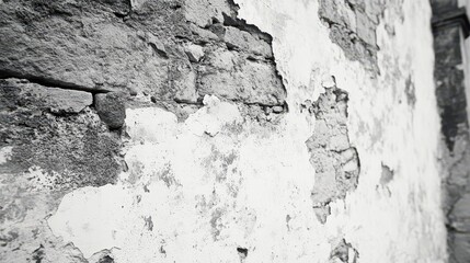 Obraz premium Textured White Stone Wall with Copy Space