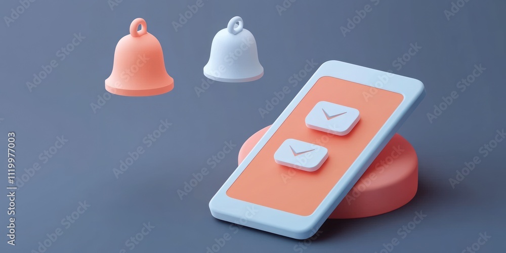 Aufkleber a smartphone with notification icons, emphasizing alerts and reminders.
