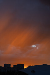 sunset over the city