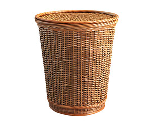 a wicker basket with a lid