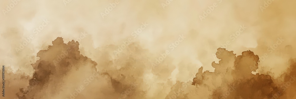 Aufkleber soft watercolor background in beige with cloud patterns perfect for copy space and creative projects