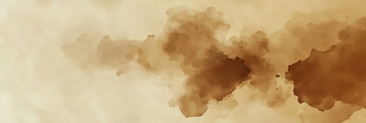 Obraz premium Serene Beige Watercolor Background with Soft Clouds Ideal for Copy Space and Minimalist Design Projects