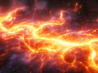 Naklejka premium Fiery Lava Flow 3D Abstract Background