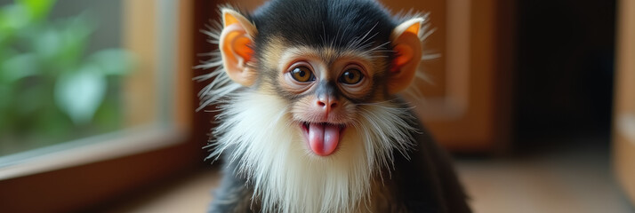 Young monkey with expressive face