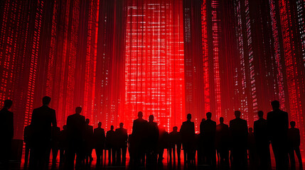 Red Digital Cityscape Illustration