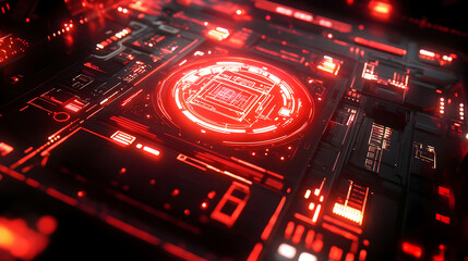 Obraz premium Red 3D Tech Abstract Background