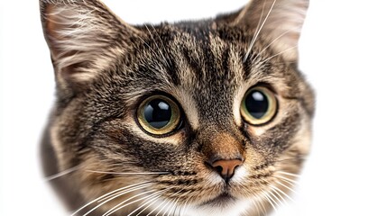 Fototapeta premium Close-up Portrait of a Curious Tabby Cat
