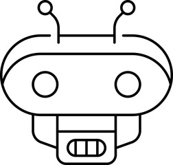 Artificial intelligence AI icon in line style, machine learning, smart robotic, cloud computing, network, digital, AI technology.