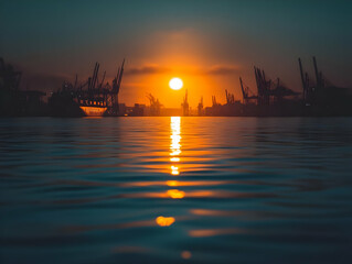 Sunset Harbor Illustration