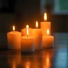 burning candles in the dark