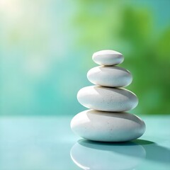 zen stones on the beach