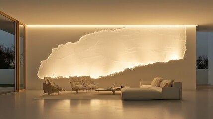 Chic Contemporary Living Room, a bright and airy space featuring sleek furniture, soft textures, and a light color palette that enhances comfort and sophistication