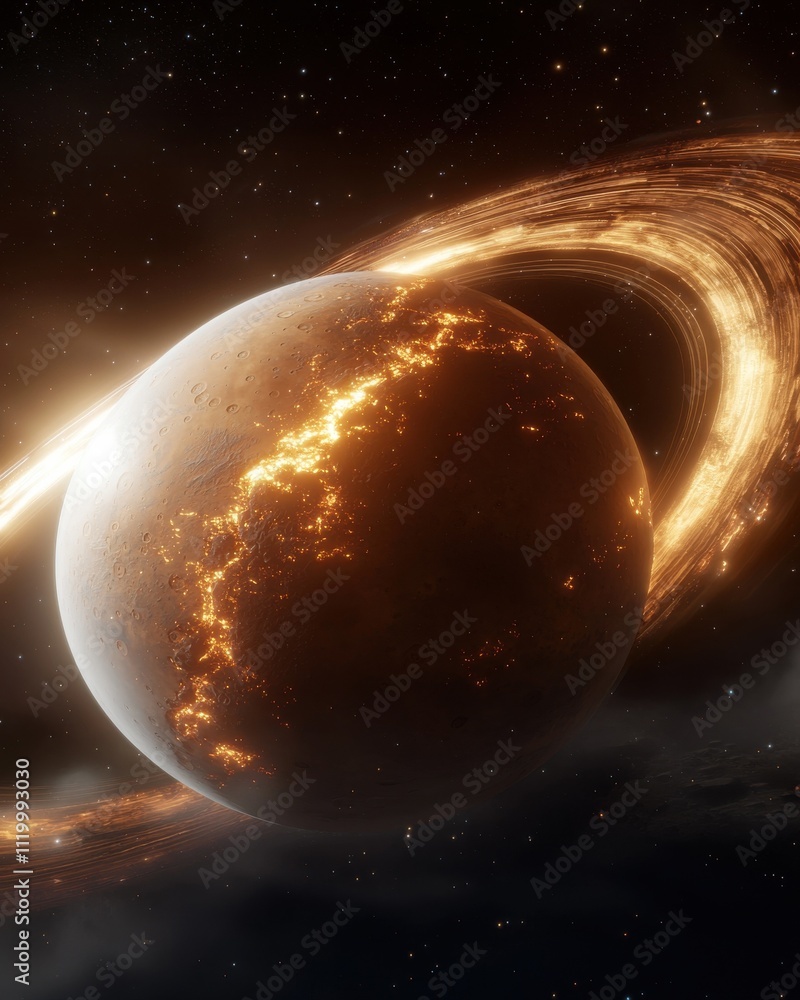 Poster exploring marsglowing surface outer space digital art cosmic environment artistic perspective sci-fi
